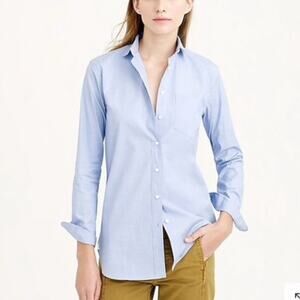 2/$30 J. Crew End-On-End Long Shirt Blue Classic Long Sleeve Relaxed Size 00